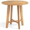 31.5" Round Teak Wooden Patio End Dining Table with Slatted Tabletop and X-shaped Frame